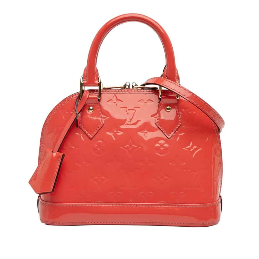 Louis Vuitton Monogram Vernis Alma BB Orange Leather Very good condition - Front View