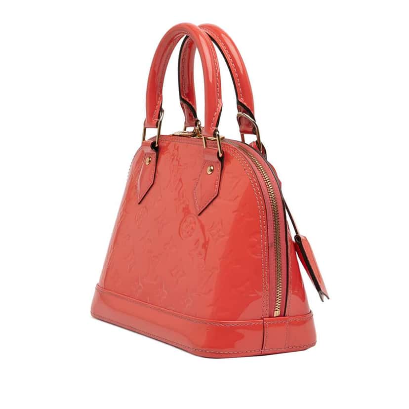 Louis Vuitton Monogram Vernis Alma BB Orange Leather Very good condition - Back View