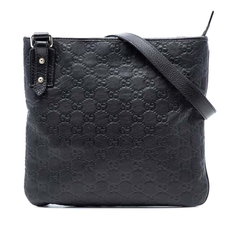 Gucci Guccissima Crossbody Black Leather Very good condition - Front View