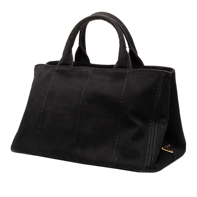 Prada Canvas Canapa Logo Satchel Black Canvas Very good condition - Back View