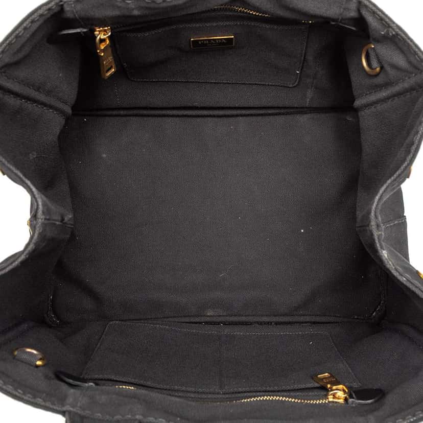 Prada Canvas Canapa Logo Satchel Black Canvas Very good condition - Model View