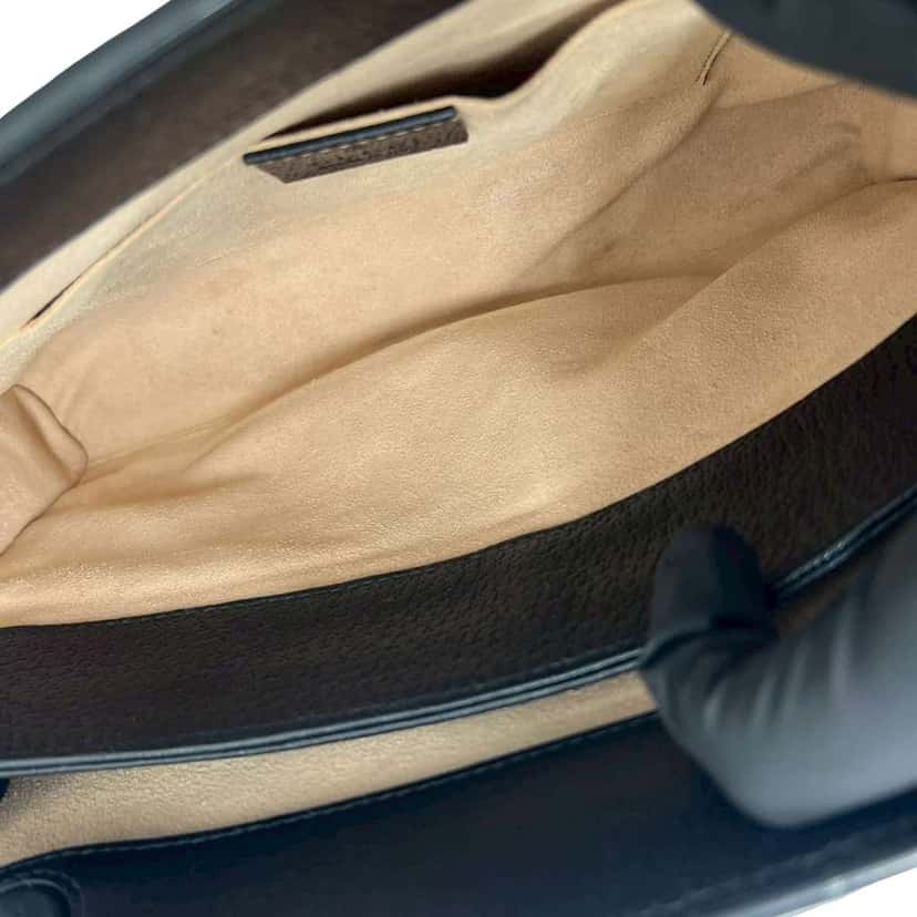 Gucci Small Calfskin Web Ophidia Chain Crossbody Black Leather Very good condition - Box View