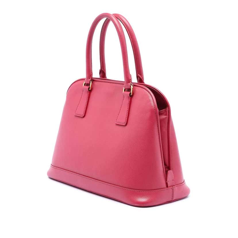 Prada Medium Saffiano Lux Open Promenade Satchel Pink Leather Very good condition - Back View