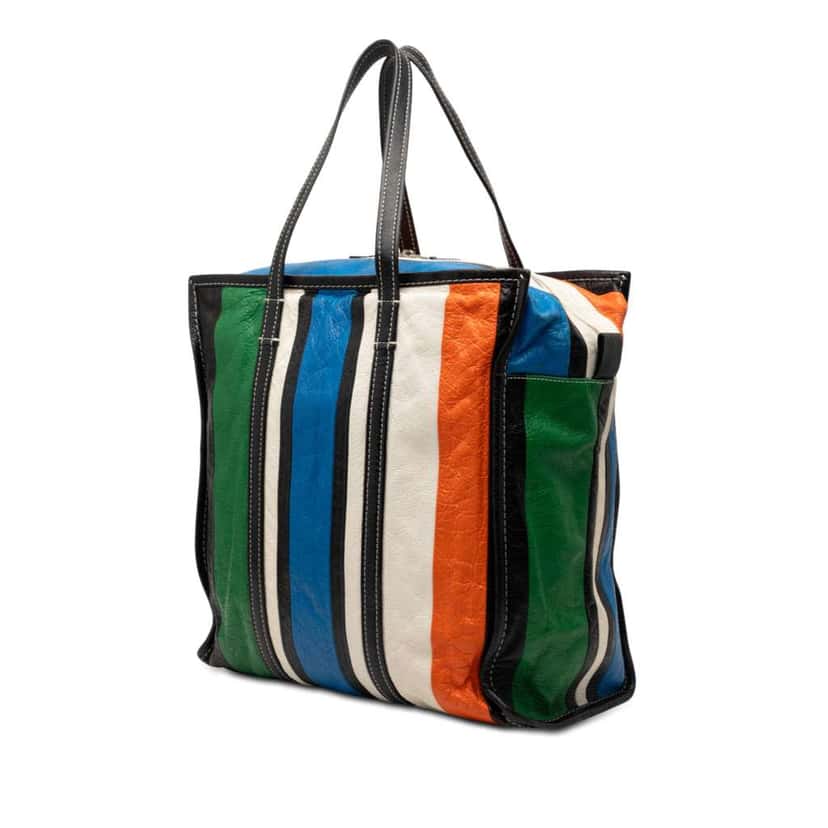 Balenciaga Lambskin Bazar Shopper Satchel M Blue Leather Very good condition - Back View