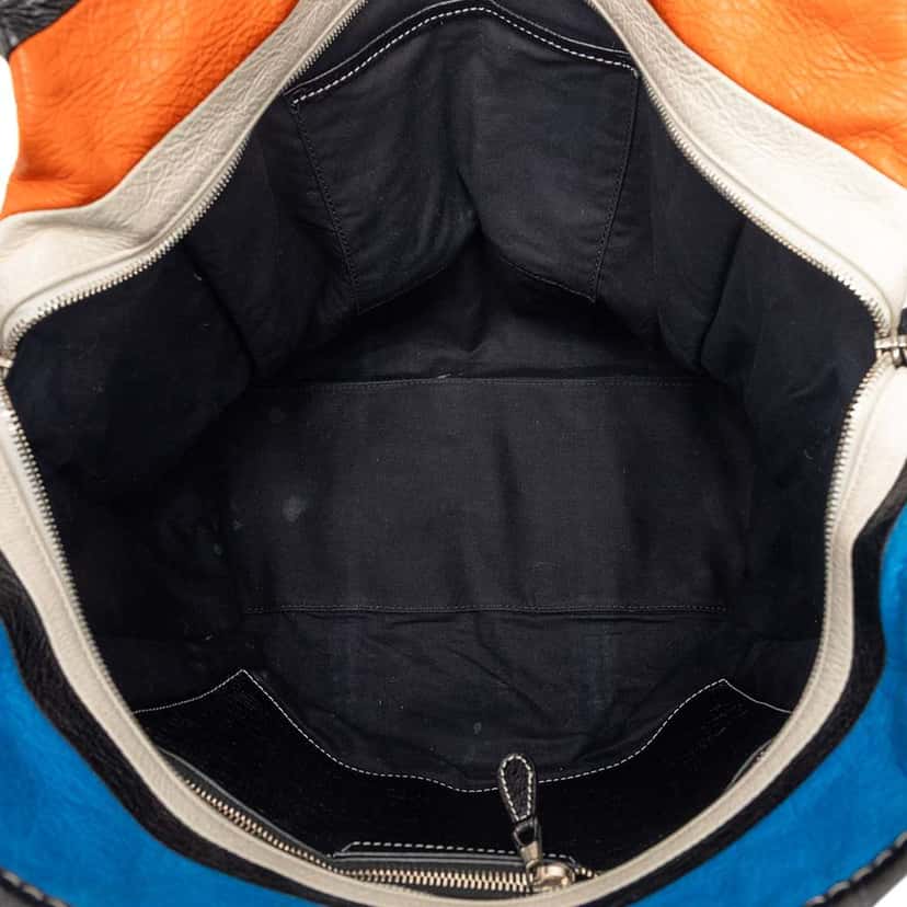 Balenciaga Lambskin Bazar Shopper Satchel M Blue Leather Very good condition - Model View