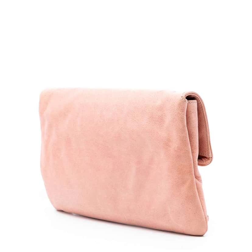 Balenciaga Lambskin Motocross Giant 21 Brogues Envelope Clutch Pink Leather Very good condition - Back View