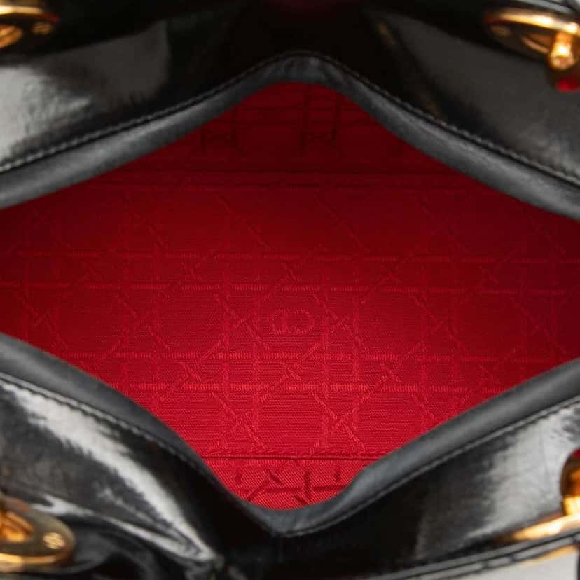 Dior Medium Patent Cannage Lady Dior Black Leather Very good condition - Model View