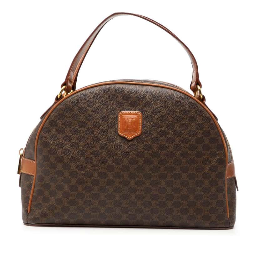 Celine Macadam Coated Canvas Dome Handbag Brown Canvas Very good condition - Front View