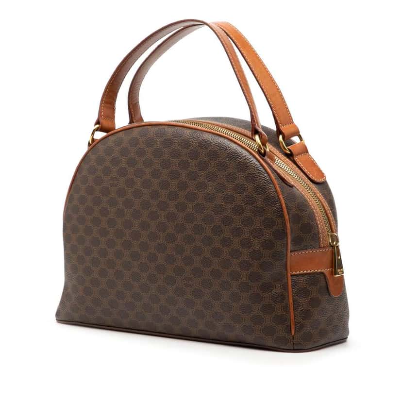 Celine Macadam Coated Canvas Dome Handbag Brown Canvas Very good condition - Back View