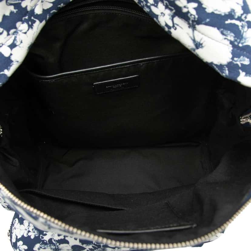 Saint Laurent Canvas Hibiscus Flower City Backpack Blue Canvas Very good condition - Model View