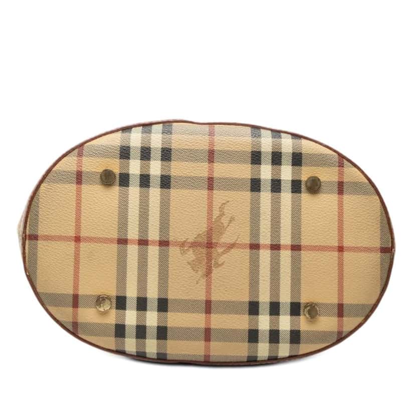 Burberry Haymarket Check Coated Canvas Bucket Bag Beige Canvas Very good condition - Inside View