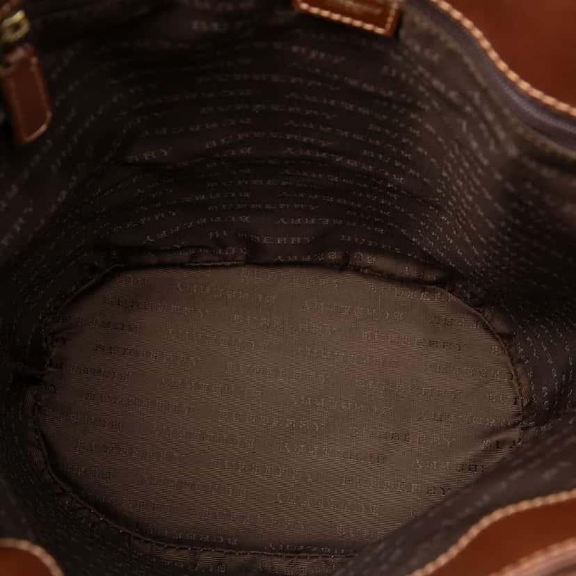 Burberry Haymarket Check Coated Canvas Bucket Bag Beige Canvas Very good condition - Model View