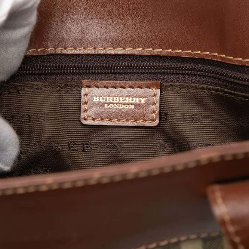 Burberry Haymarket Check Coated Canvas Bucket Bag Beige Canvas Very good condition - Box View