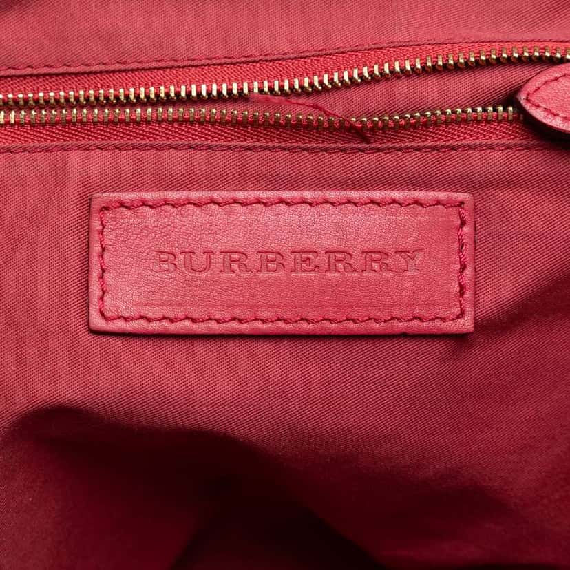 Burberry Small Leather Trimmed Haymarket Check Coated Canvas Canterbury Tote Beige Canvas Very good condition - Box View