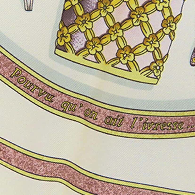 Hermès Qu Importe le Flacon Silk Scarf 90 Brown Silk Very good condition - Inside View