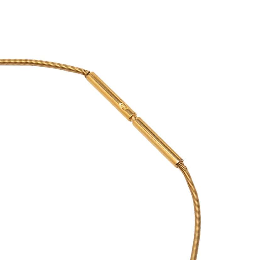 Hermès Gold Plated and Enamel Cage d H Pendant Necklace Gold Metal Very good condition - Model View