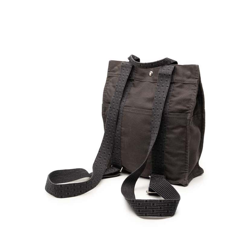 Hermès Canvas Herline Backpack MM Grey Canvas Very good condition - Back View