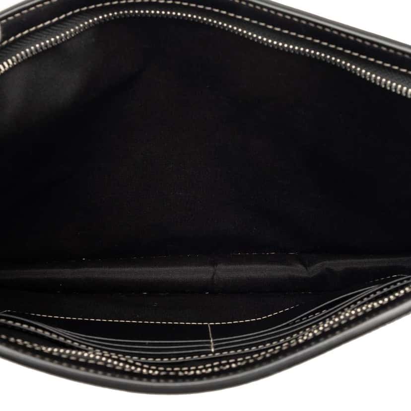 Burberry Check Coated Canvas and Leather Zip Pouch Brown Canvas Very good condition - Model View