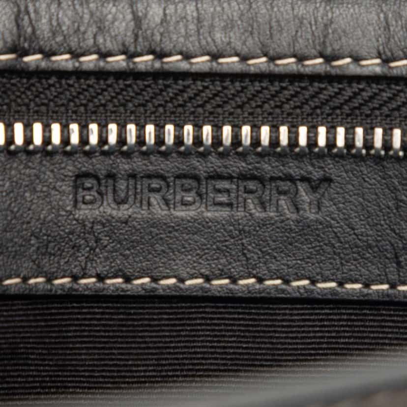 Burberry Check Coated Canvas and Leather Zip Pouch Brown Canvas Very good condition - Box View