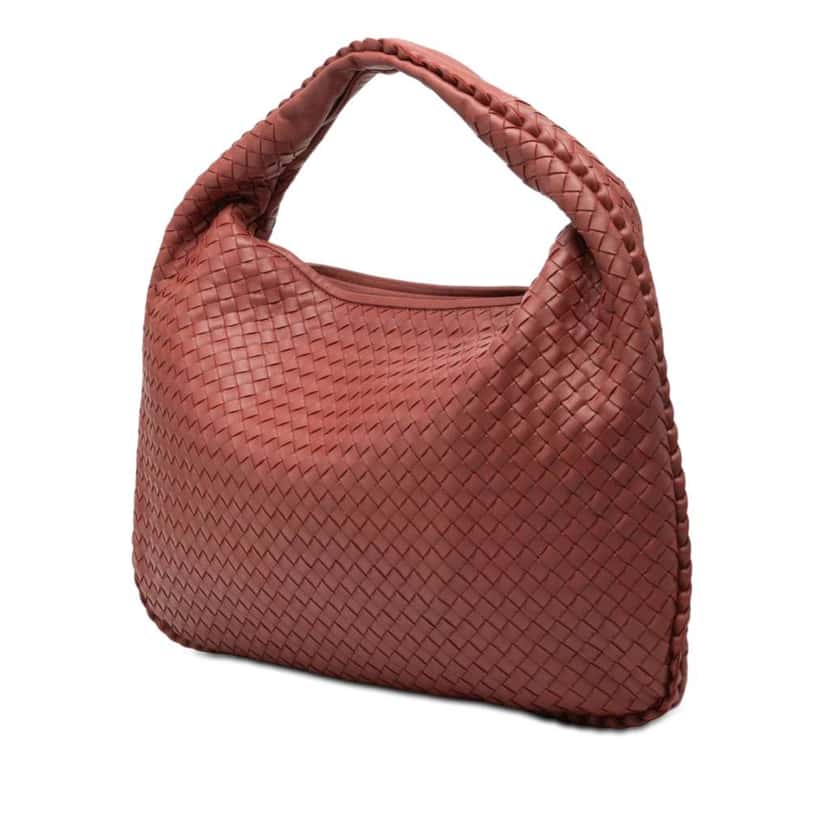 Bottega Veneta Medium Nappa Intrecciato Veneta Hobo Red Leather Very good condition - Back View