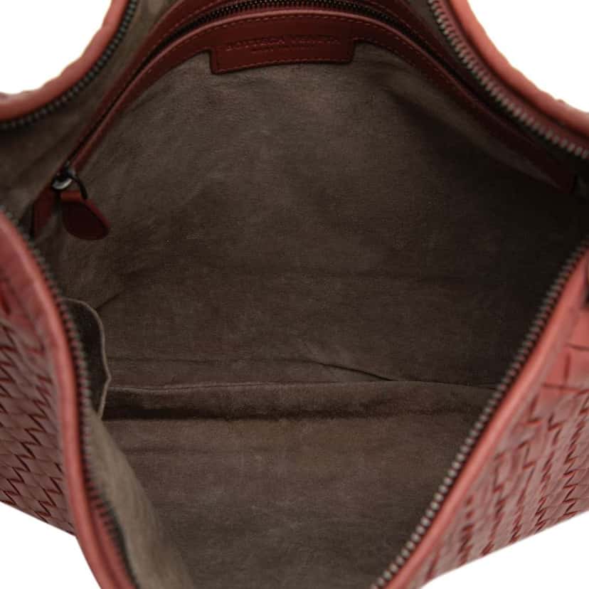 Bottega Veneta Medium Nappa Intrecciato Veneta Hobo Red Leather Very good condition - Model View