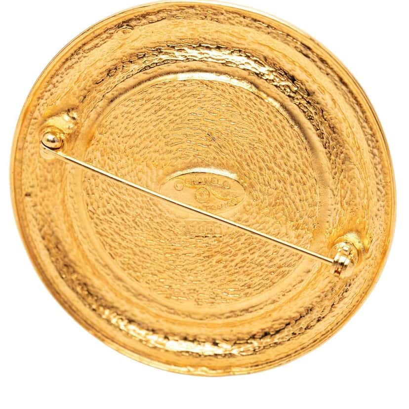 Chanel Gold Plated 31 Rue Cambon Round Brooch Gold Metal Very good condition - Inside View