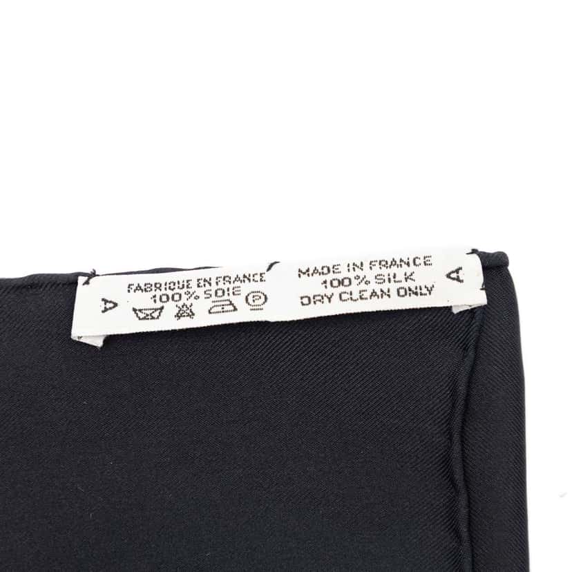 Hermès Springs Silk Scarf 90 Black Silk Very good condition - Inside View