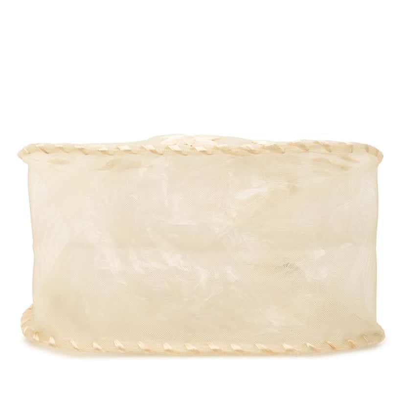 Bottega Veneta Mesh Embroidered Butterfly Handbag Brown Polyester Very good condition - Inside View