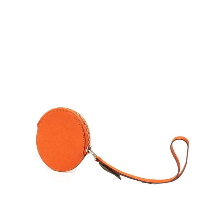 Hermès Chevre Mysore Tutti Frutti Coin Pouch Orange Leather Very good condition - Back View