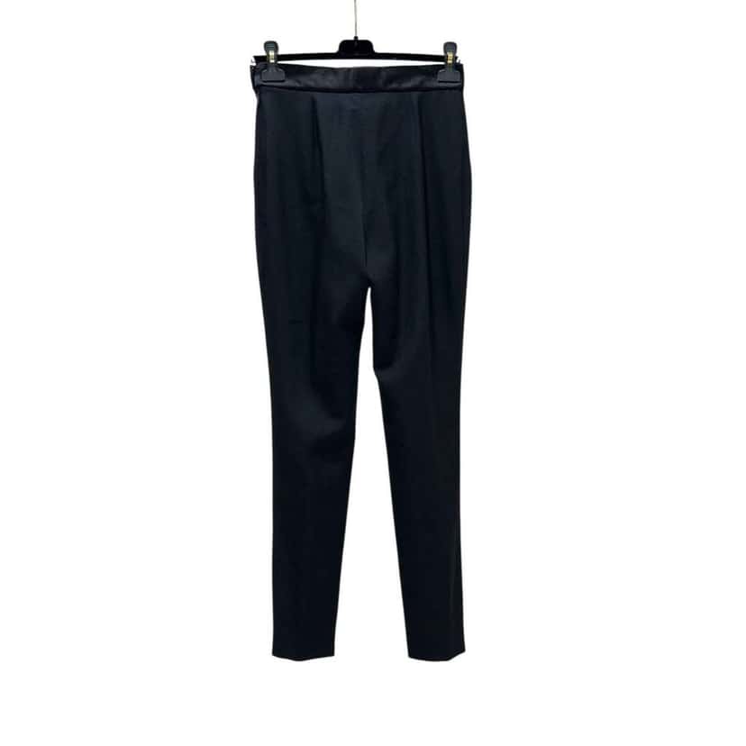 Chanel Pants Trousers Black Wool Never worn, with tag - Back View