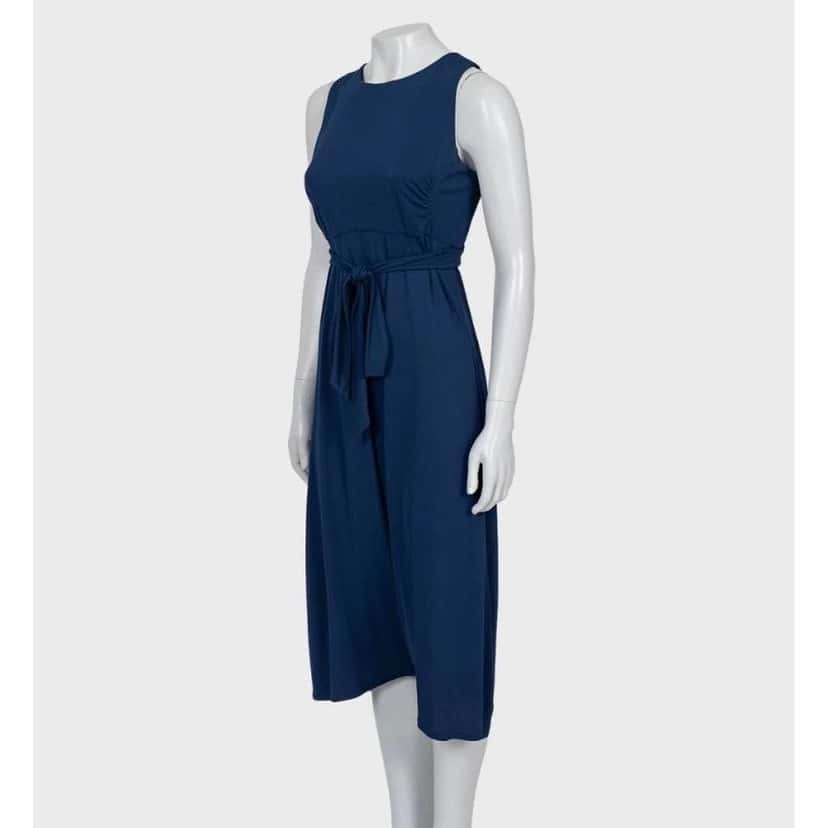 Saint Laurent Viscose Tie Waist Jumpsuit Size Blue Very good condition - Back View