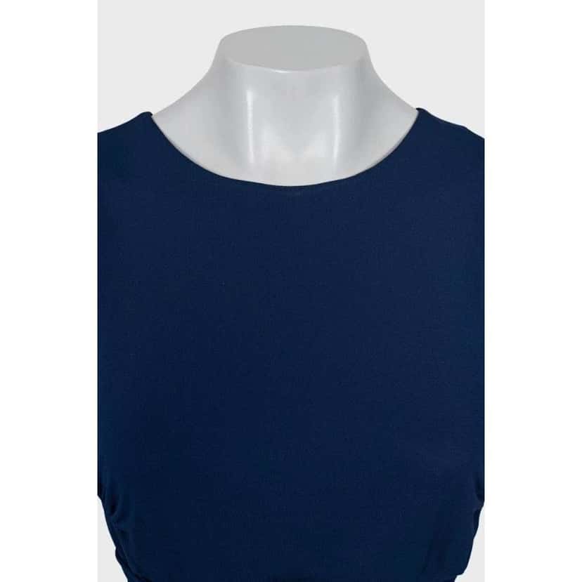 Saint Laurent Viscose Tie Waist Jumpsuit Size Blue Very good condition - Model View