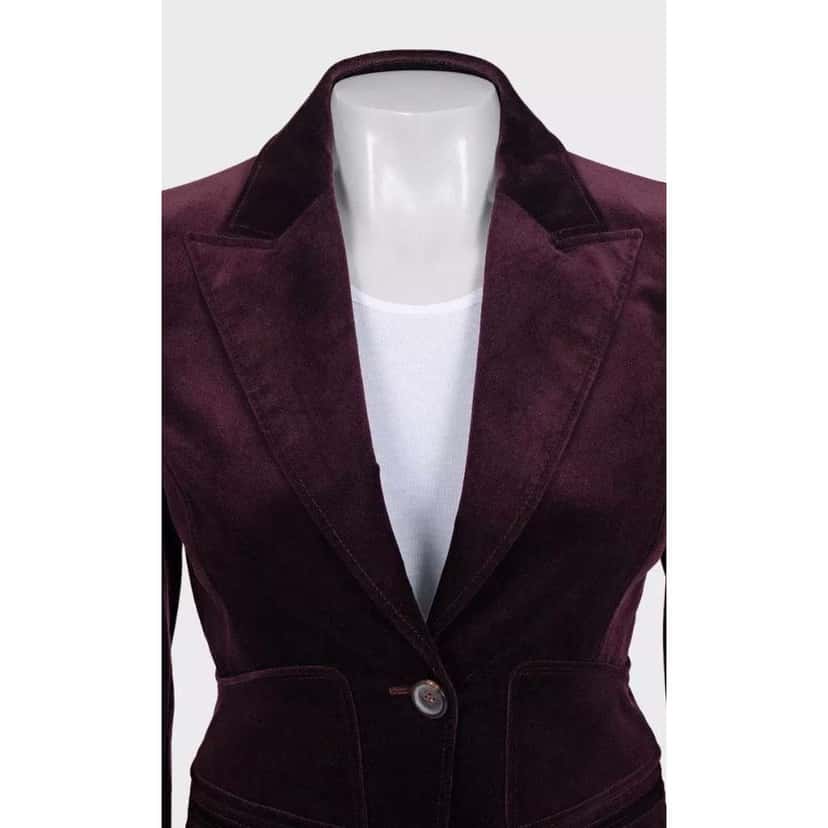 Gucci Fitted Jacket Italian Purple Cotton Very good condition - Model View