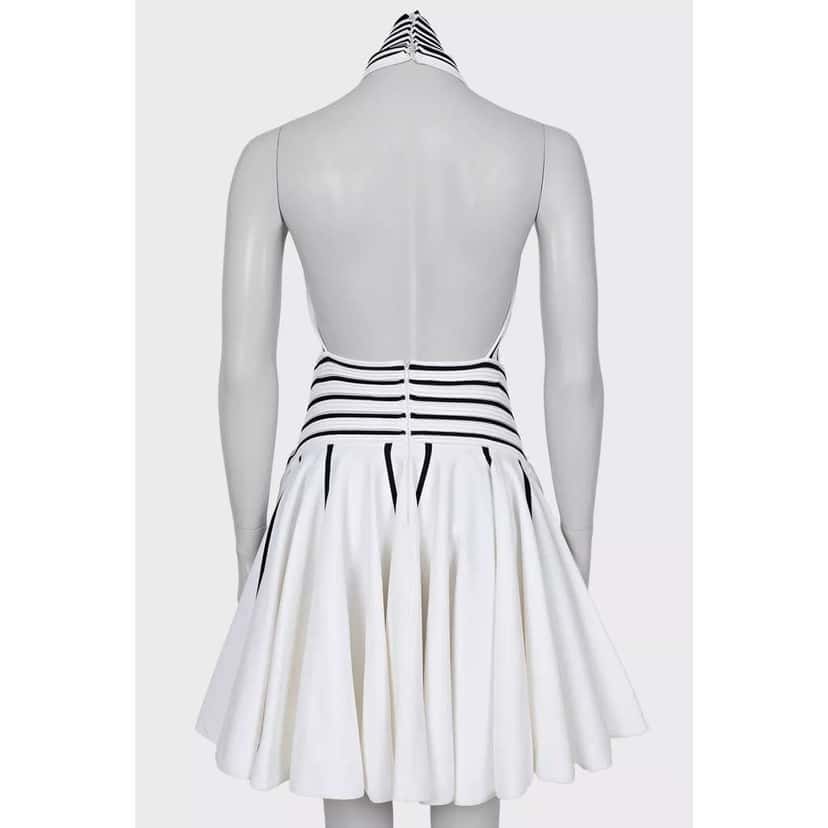 Bottega Veneta Striped Fitted Dress Black Very good condition - Inside View