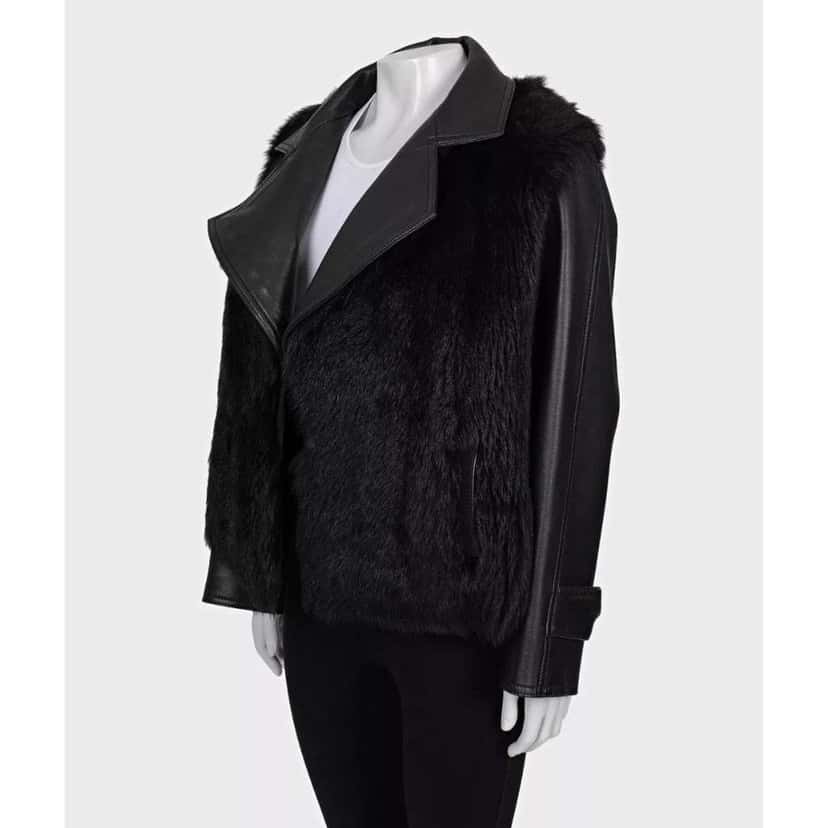 Balmain Lambskin Jacket Black Leather Very good condition - Back View