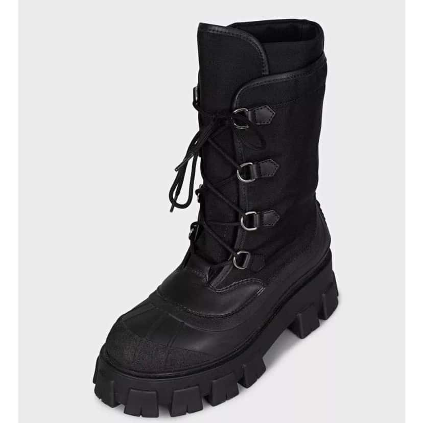 Prada Lace Up Boots Black Lace Very good condition - Inside View