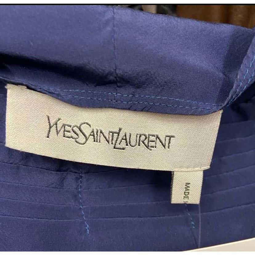 Saint Laurent Straight Loose Fit Dress Blue Cotton Very good condition - Box View