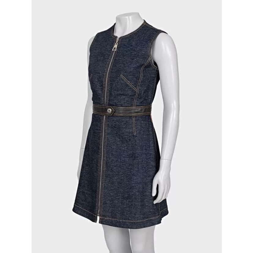 Louis Vuitton Dress with Trim Blue Leather Very good condition - Back View