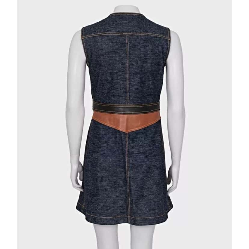 Louis Vuitton Dress with Trim Blue Leather Very good condition - Box View