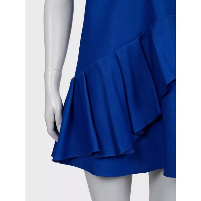 Dior Christian Blend A Line Dress Blue Silk Good condition - Model View