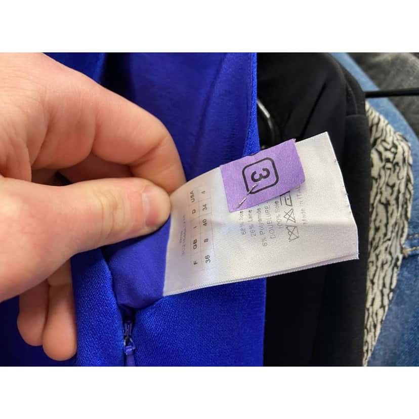 Dior Christian Blend A Line Dress Blue Silk Good condition - Box View