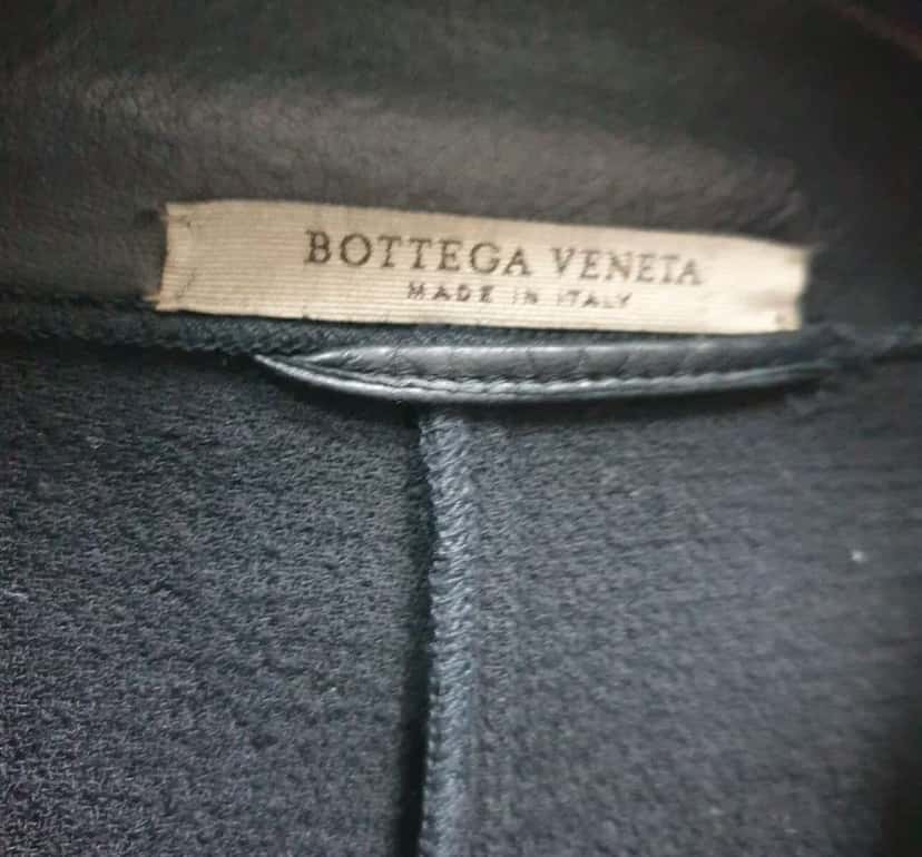 Bottega Veneta Coat Black Leather Very good condition - Model View