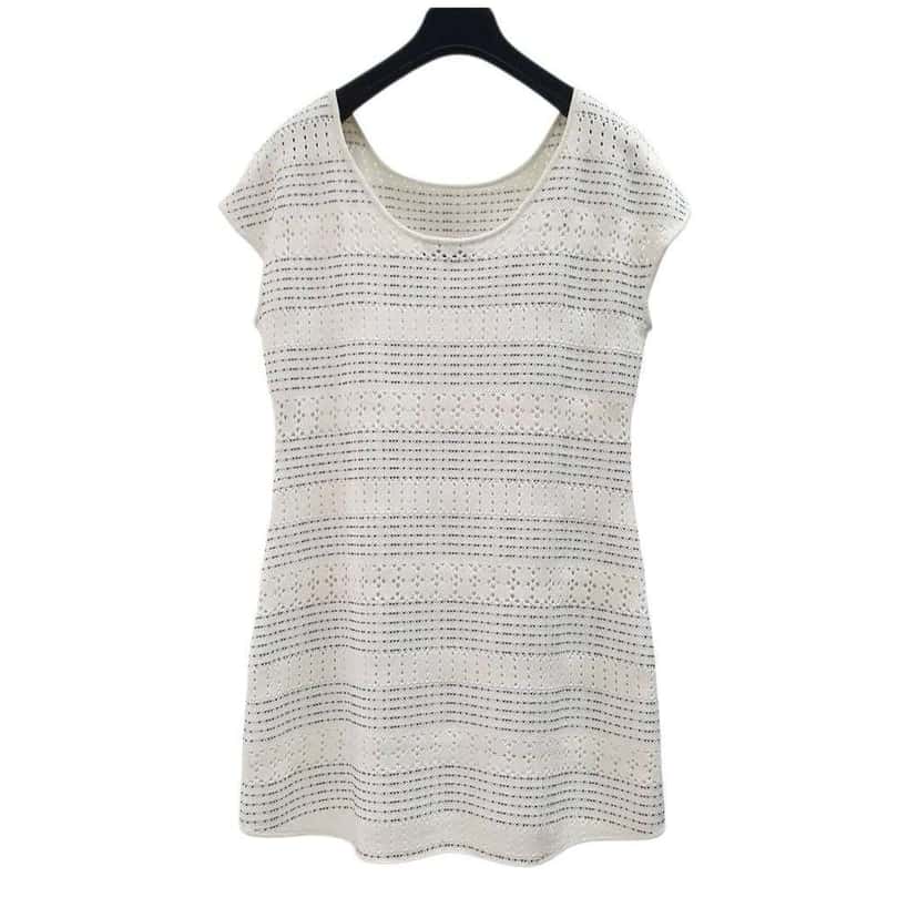 Chanel 2017 Shift Mini Dress Black Cotton Very good condition - Back View