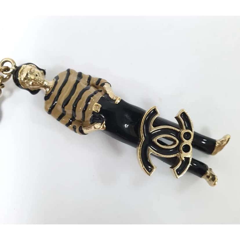 Chanel 2010 CC Necklace Gold Lace Very good condition - Back View