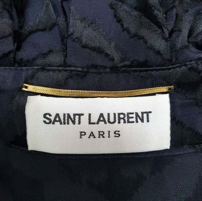 Saint Laurent Printed Mini Dress Black Cotton Very good condition - Inside View