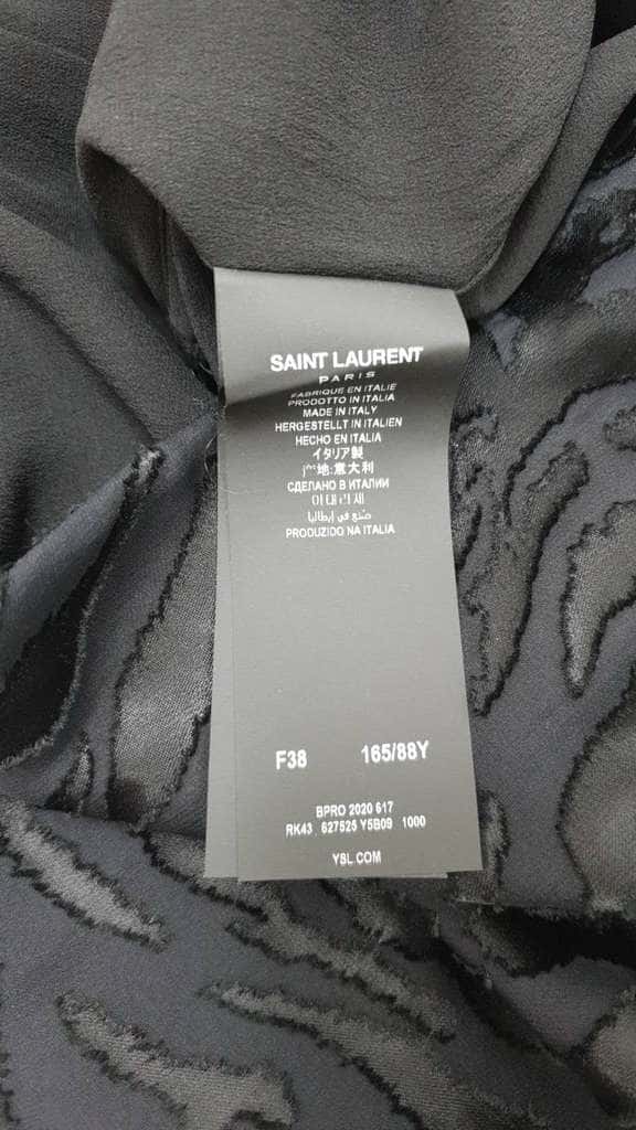 Saint Laurent Printed Mini Dress Black Cotton Very good condition - Model View