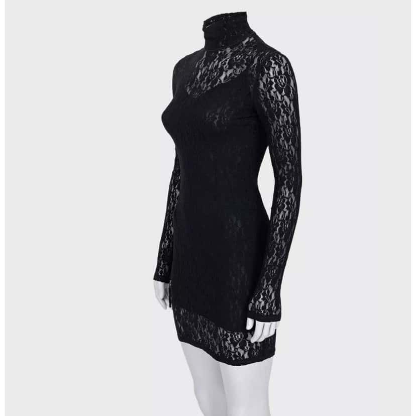 Dolce & Gabbana Lace Dress Black Cotton Very good condition - Back View