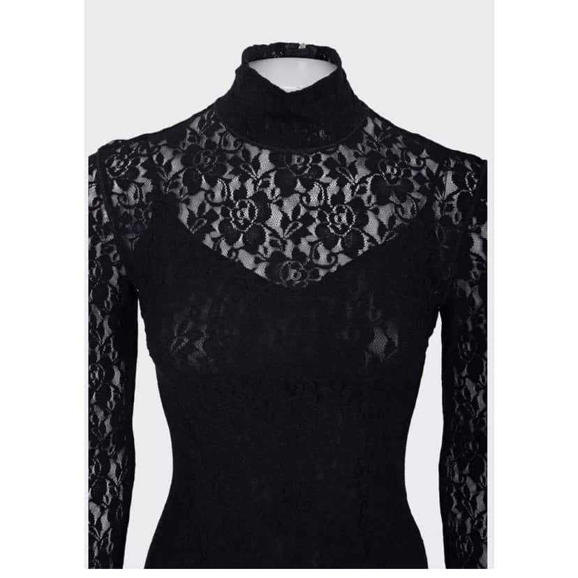 Dolce & Gabbana Lace Dress Black Cotton Very good condition - Model View