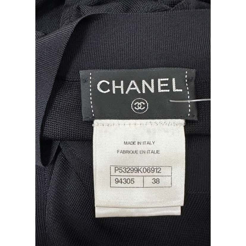 Chanel Knitted Midi Dress Black Cotton Very good condition - Inside View