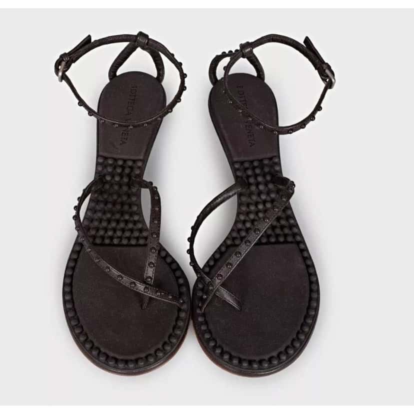 Bottega Veneta Kitten Heel Strappy Sandals Brown Leather Very good condition - Back View